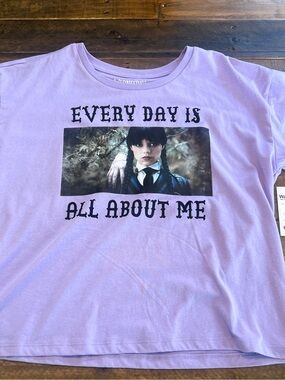 Wednesday purple Tshirt girls size XL new